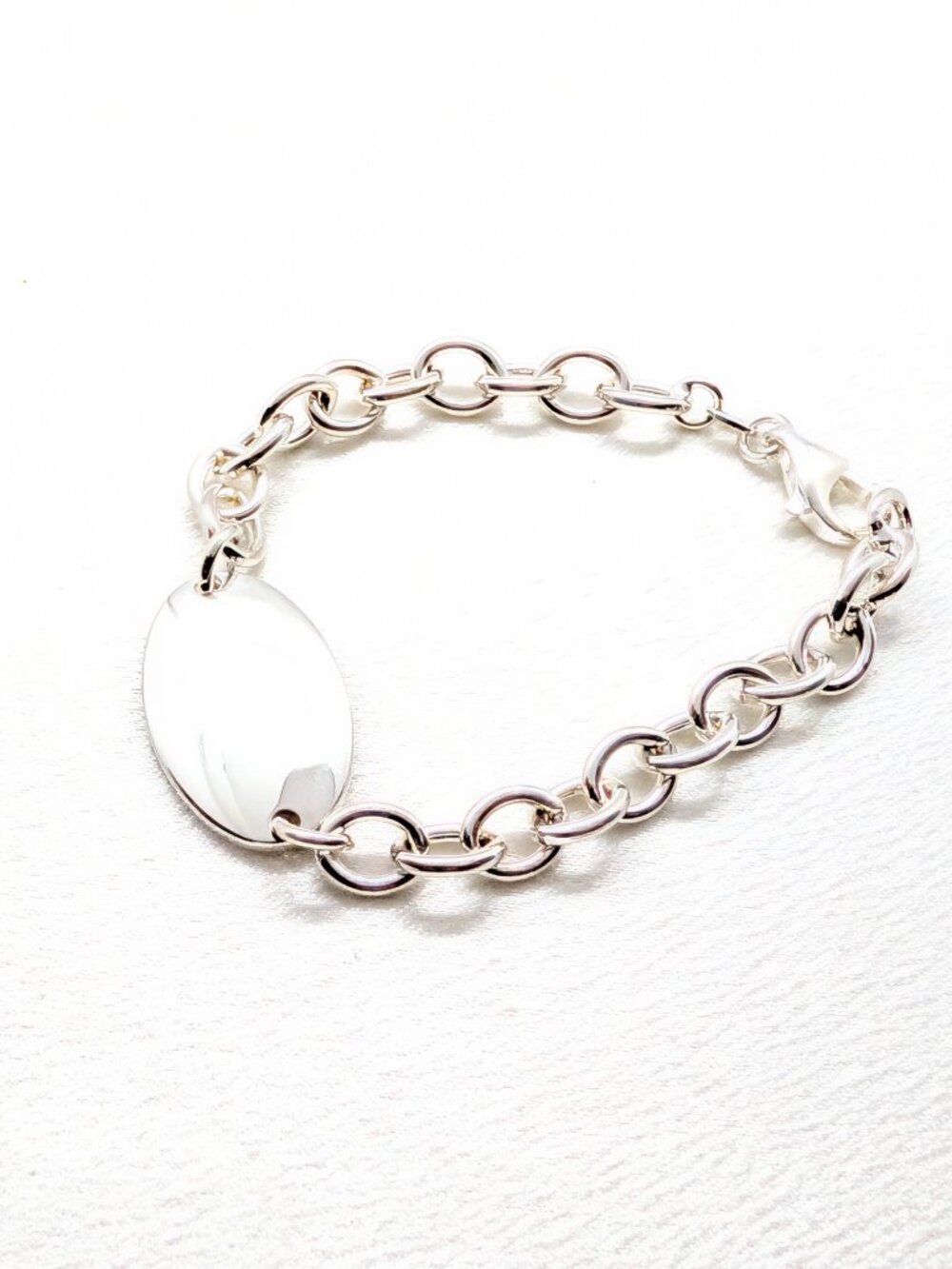 NEW Italian sterling silver engravable charm/i.d. bracelet